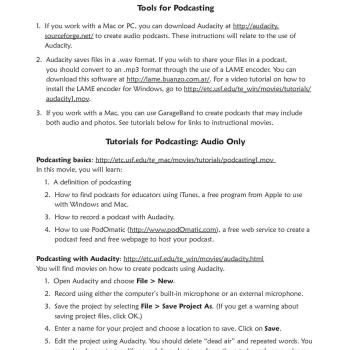 Podcasts: The Nuts and Bolts of Creating Podcasts